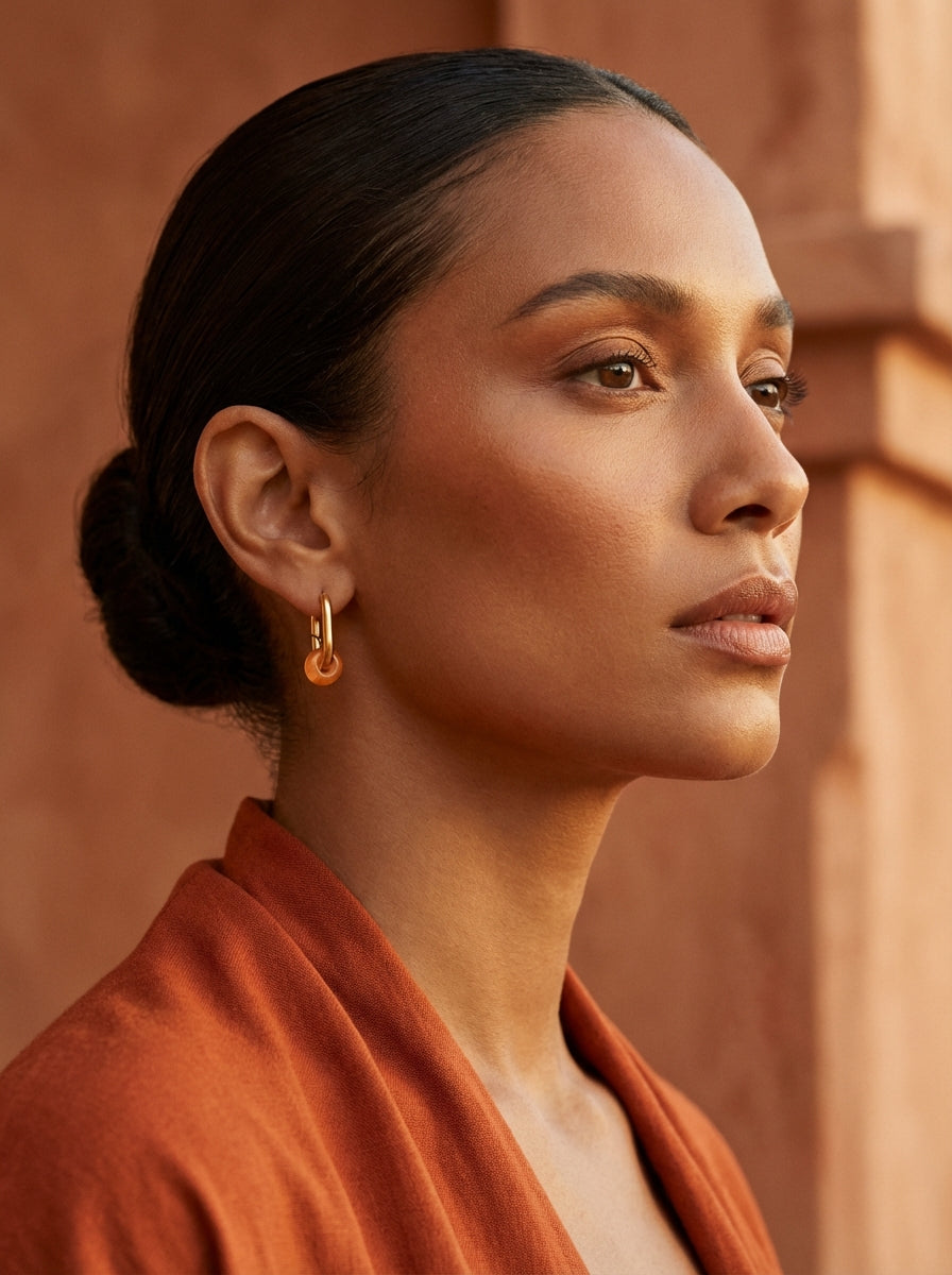 Boucles d’oreilles créoles FRENCH CARIBBEANS - forme ovale minimaliste