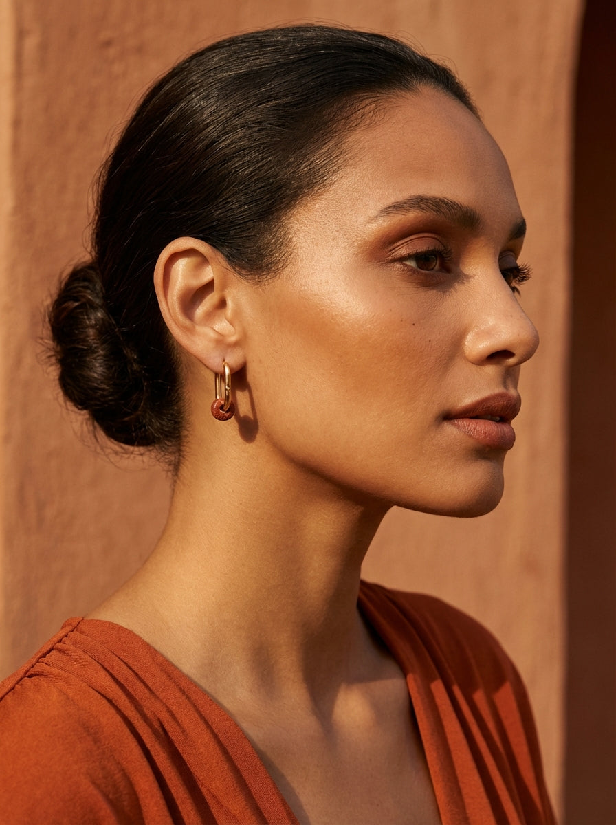 Boucles d’oreilles créoles FRENCH CARIBBEANS - forme ovale minimaliste