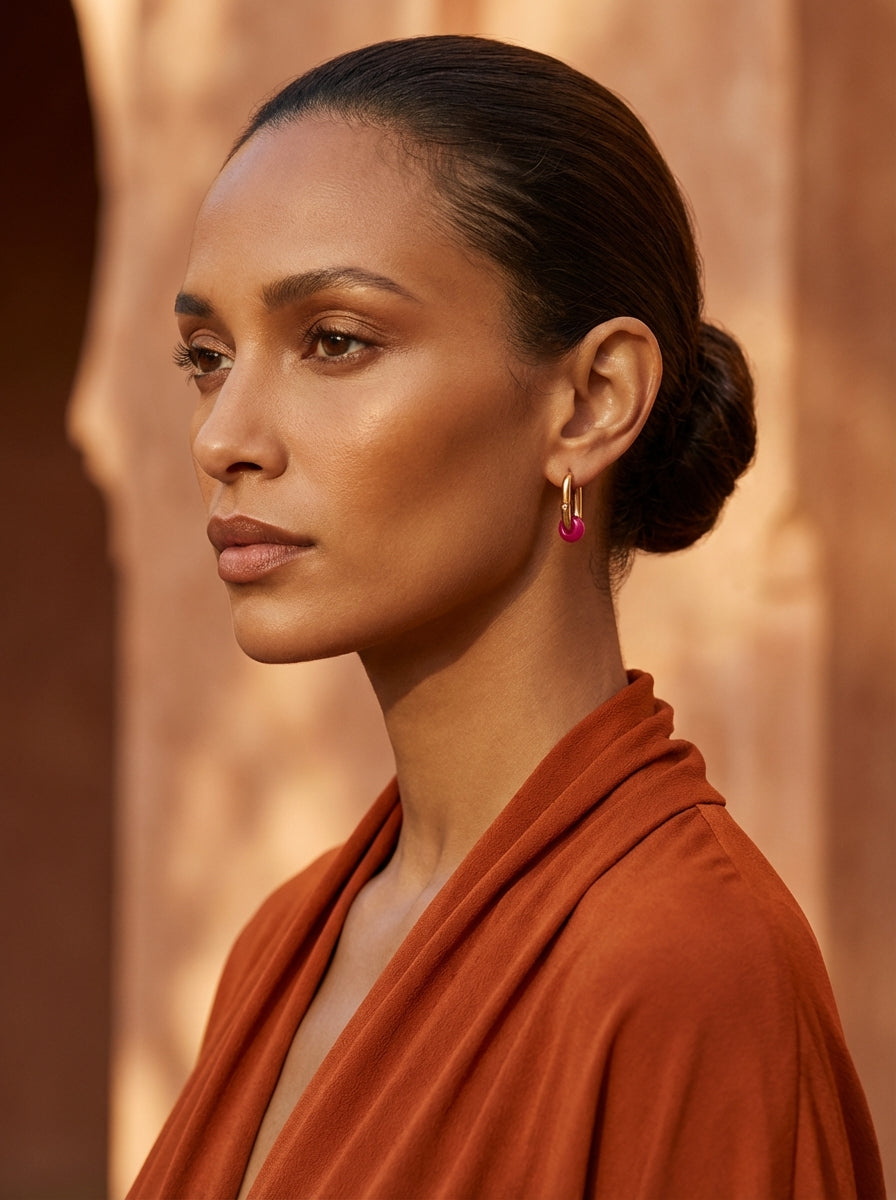 Boucles d’oreilles créoles FRENCH CARIBBEANS - forme ovale minimaliste