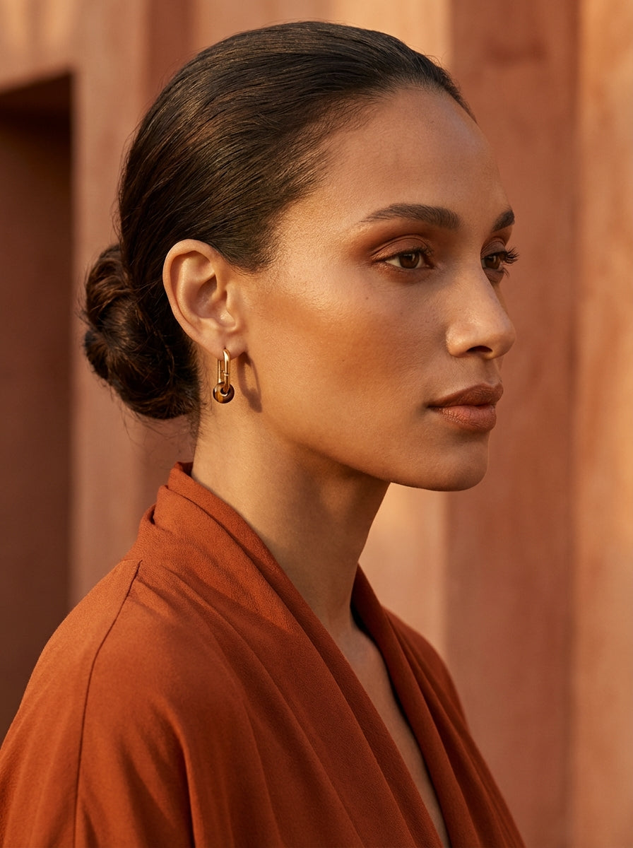 Boucles d’oreilles créoles FRENCH CARIBBEANS - forme ovale minimaliste