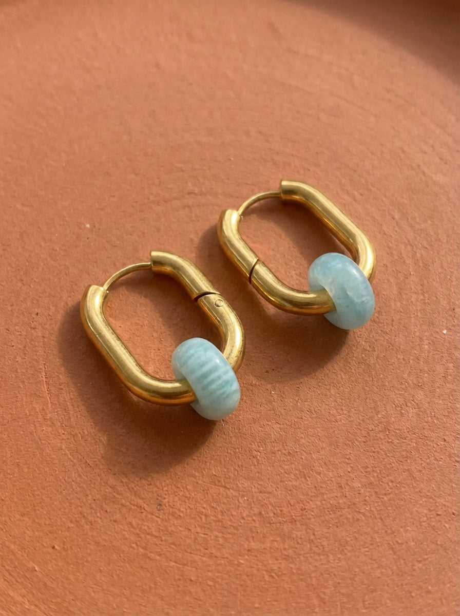 Boucles d’oreilles créoles FRENCH CARIBBEANS - forme ovale minimaliste