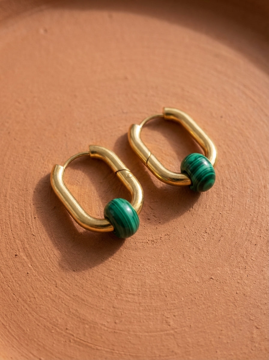 Boucles d’oreilles créoles FRENCH CARIBBEANS - forme ovale minimaliste