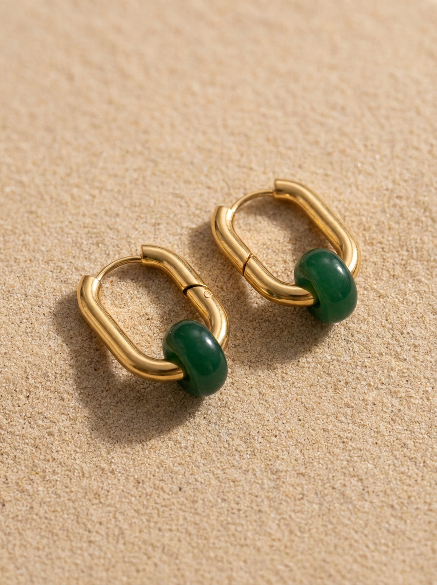 Boucles d’oreilles créoles FRENCH CARIBBEANS - forme ovale minimaliste