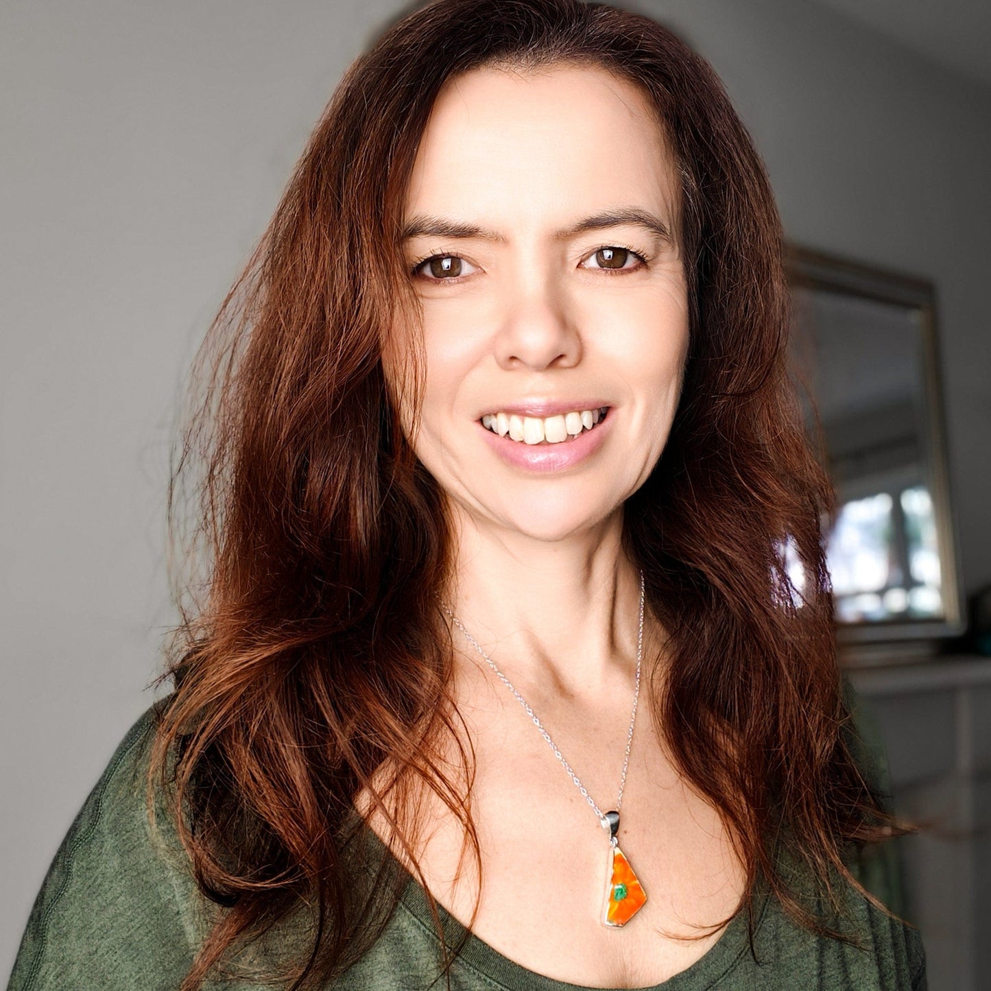 Crocus Clarice Cliff Art Deco Necklace | Upcycled Sterling Silver Heritage Jewellery