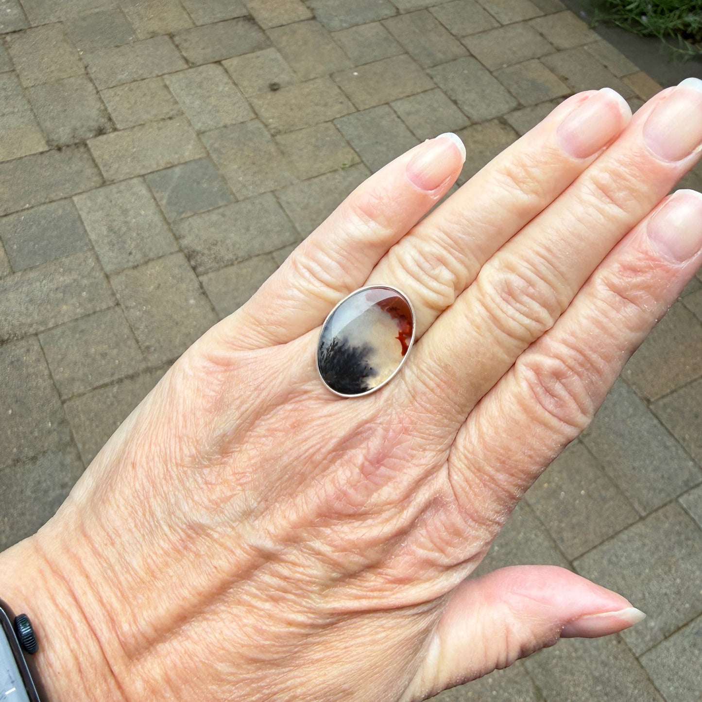 Crooked River (Oregon) Agate Statement Ring • Sterling Silver • PNW Gemstone Jewelry