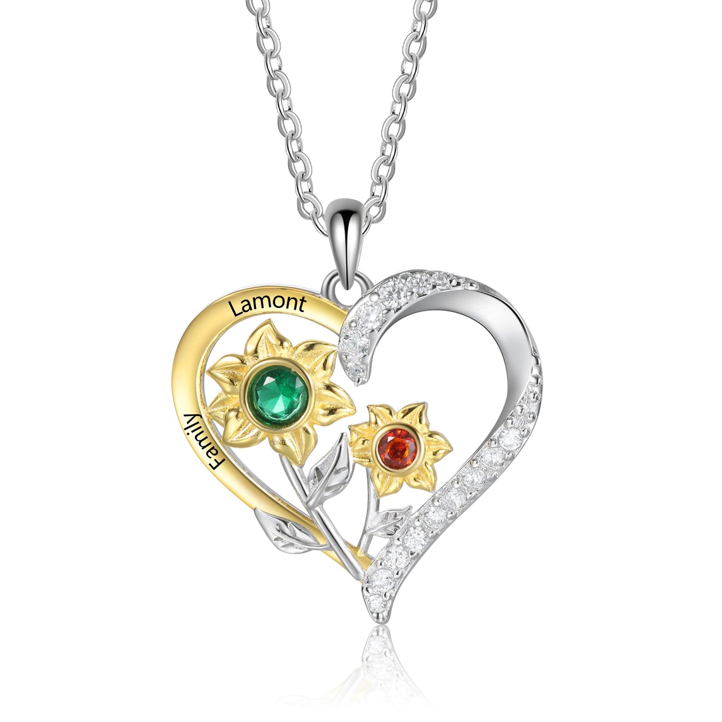 925 Sterling Silver Custom Birthstone necklace