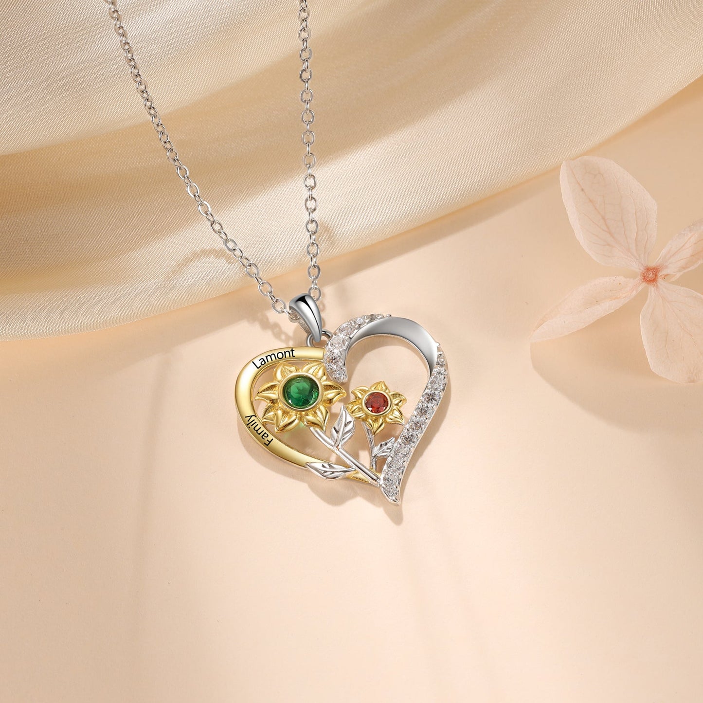 925 Sterling Silver Custom Birthstone necklace