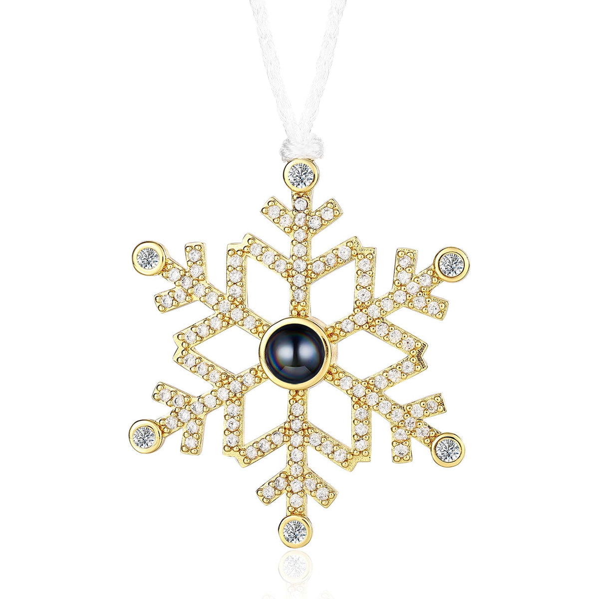 Personalized Snowflake Projection Photo Ornament