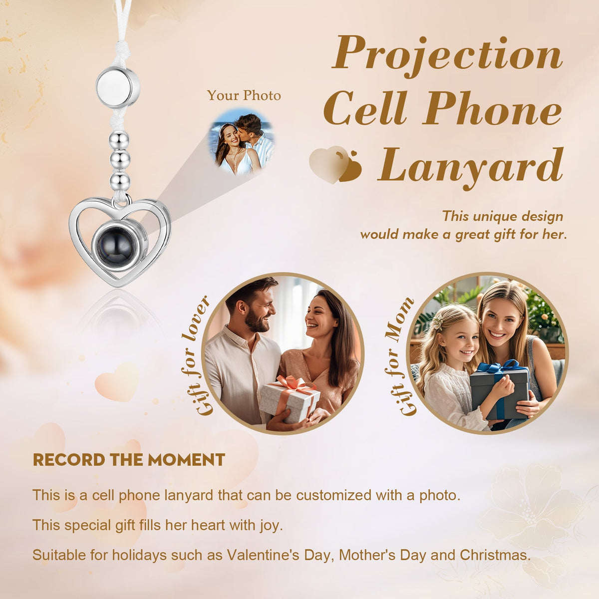 Custom Photo Phone lanyard projection