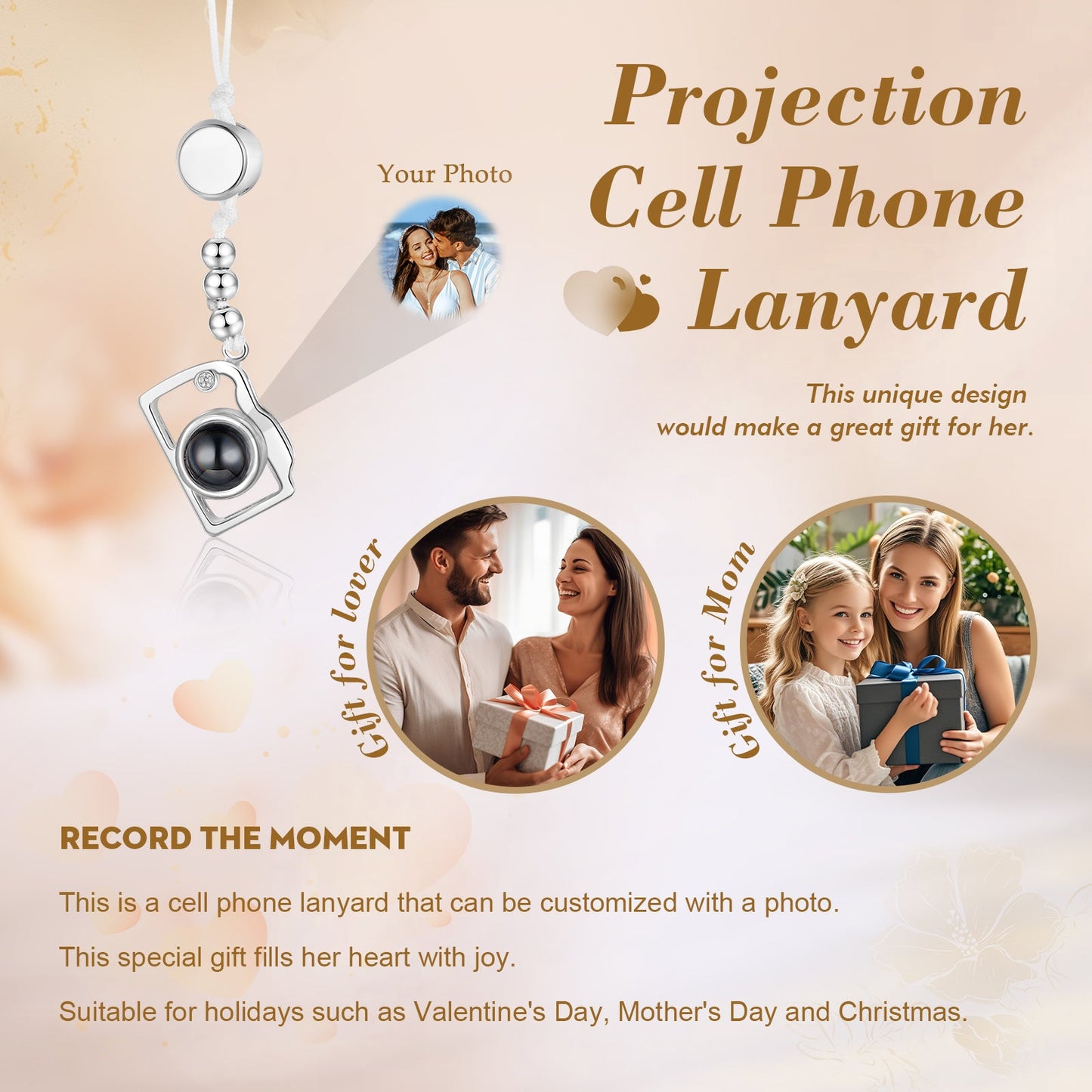 Custom Photo Phone lanyard projection