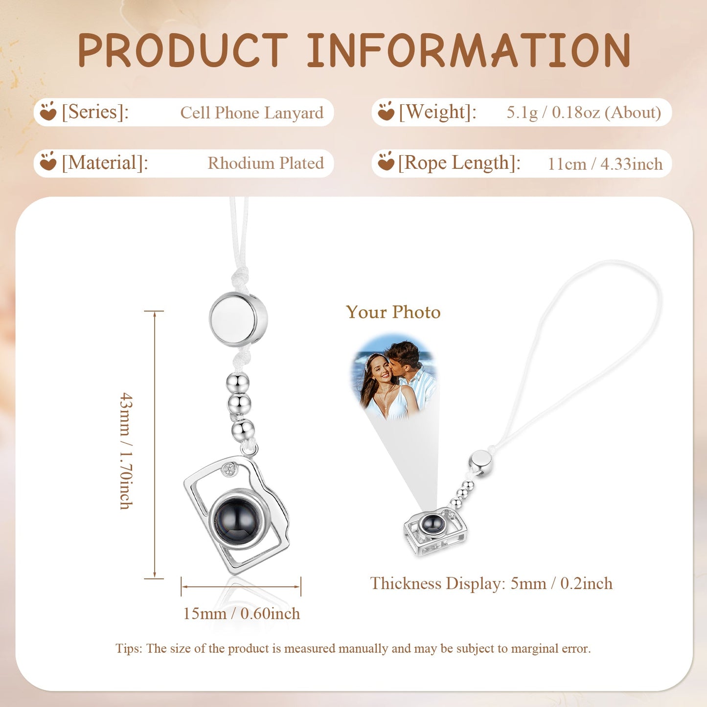 Custom Photo Phone lanyard projection