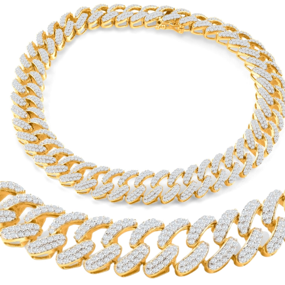 4.42Ct Men's Diamond Cuban 8.5" Bracelet 10k Yellow Gold Heavy 26 Grams 9.6mm