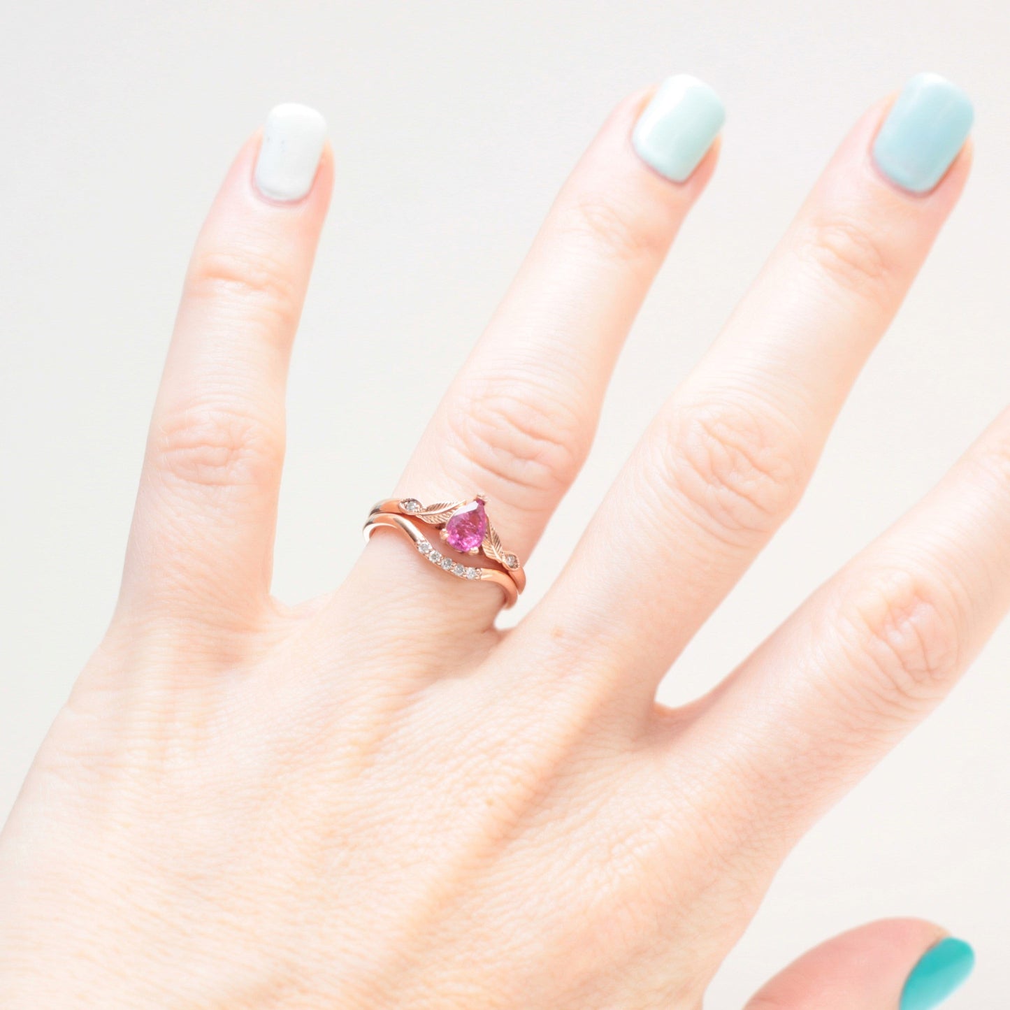 Curved Diamond Wedding Band