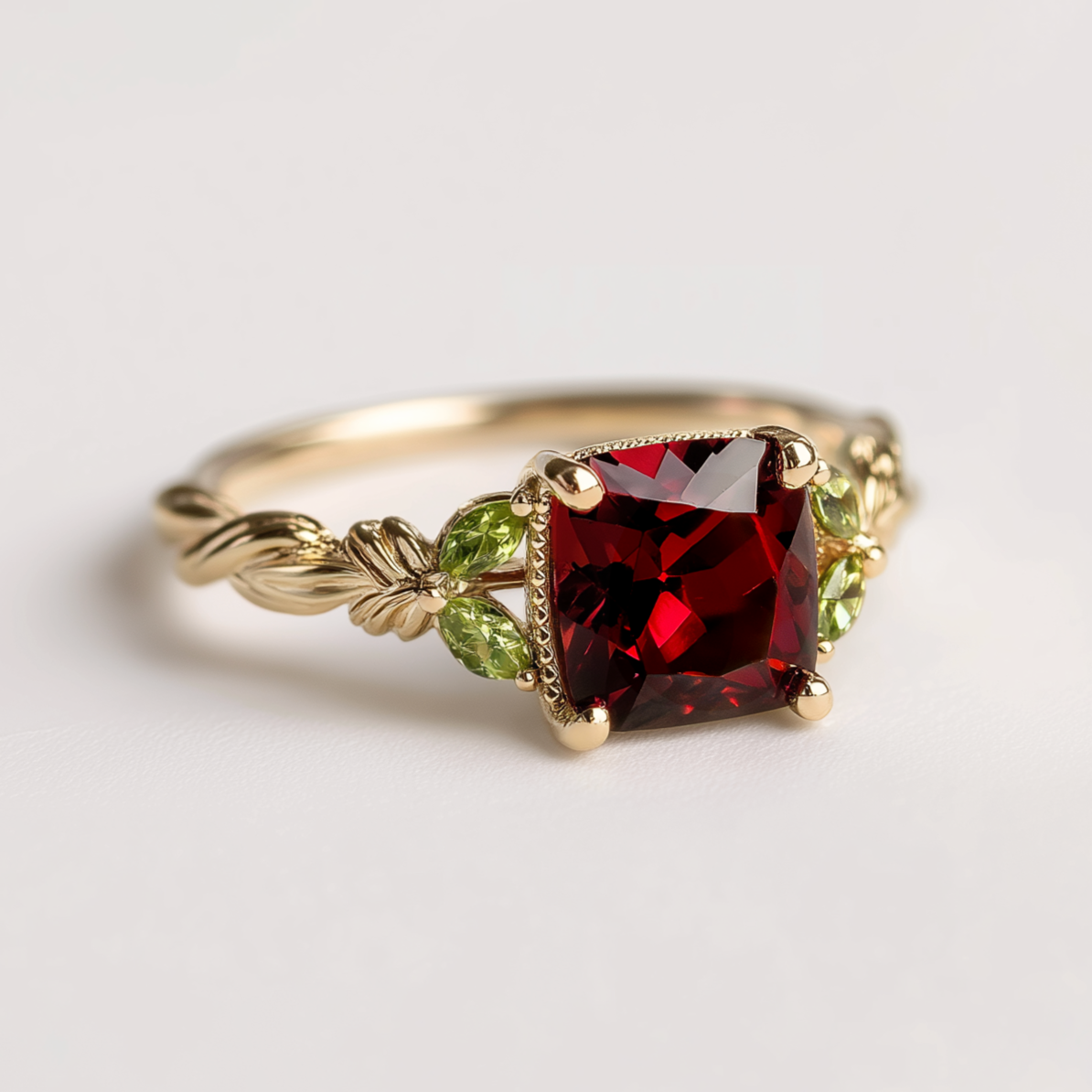 Scarlett’s Crimson | Cushion Ruby Engagement Ring