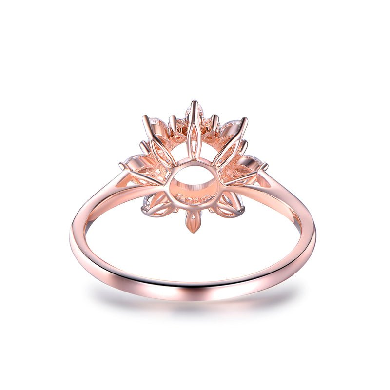 Custom 8mm Round Semi Mount Ring 14K White Gold