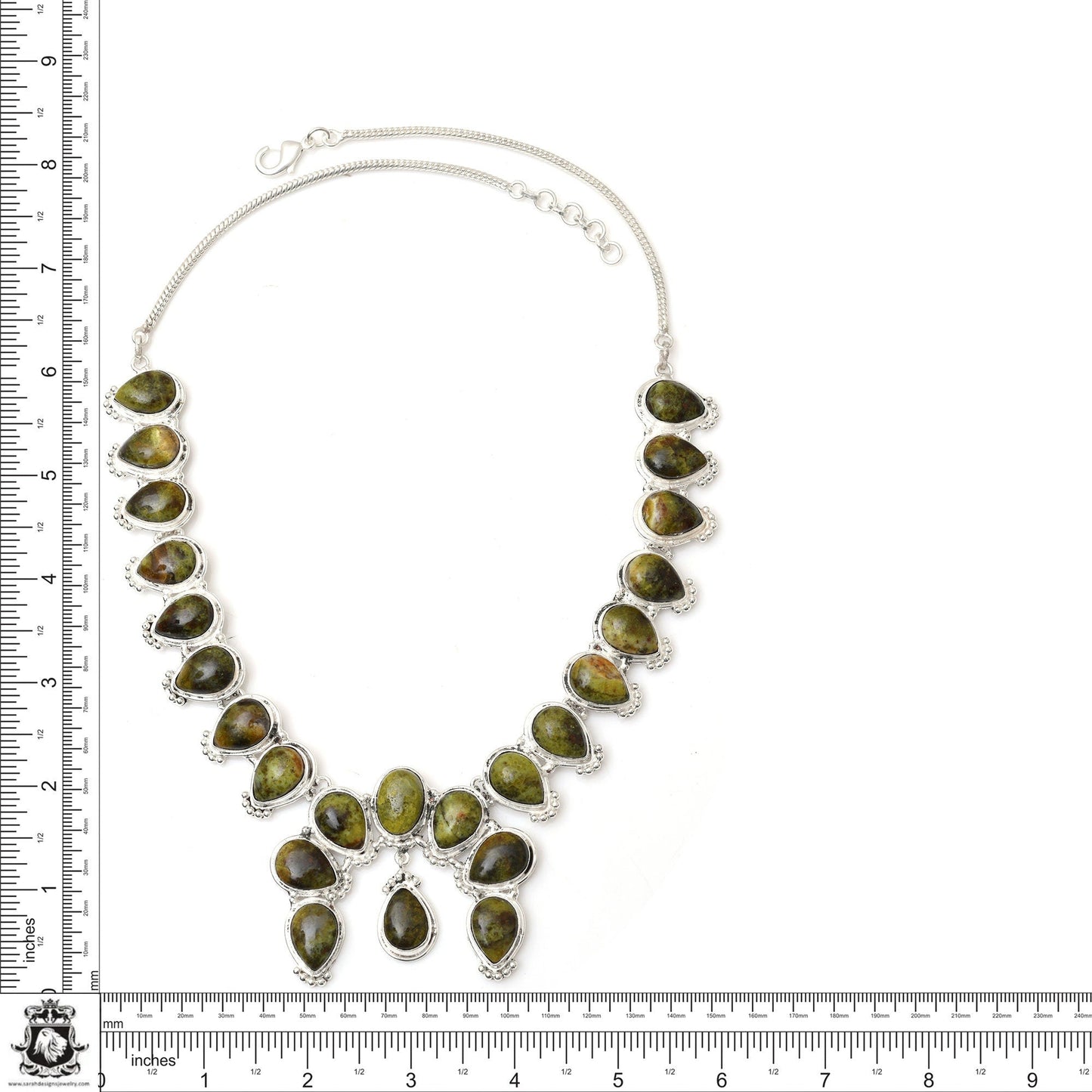 Polish Gaspéite Squash Blossom Statement Necklace BN74
