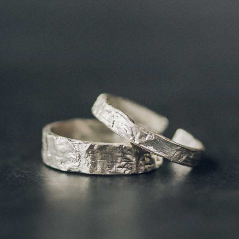 Fortune Jewel 925 Sterling Silver Simple Design Blessing Couple Ring
