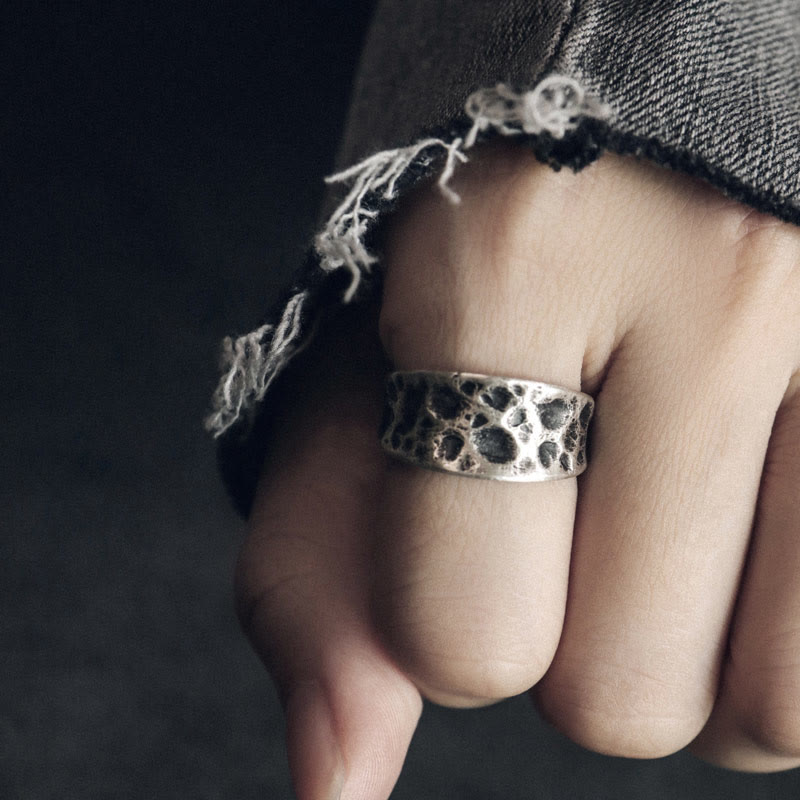 Fortune Jewel 925 Sterling Silver Bump Texture Design Protection Ring