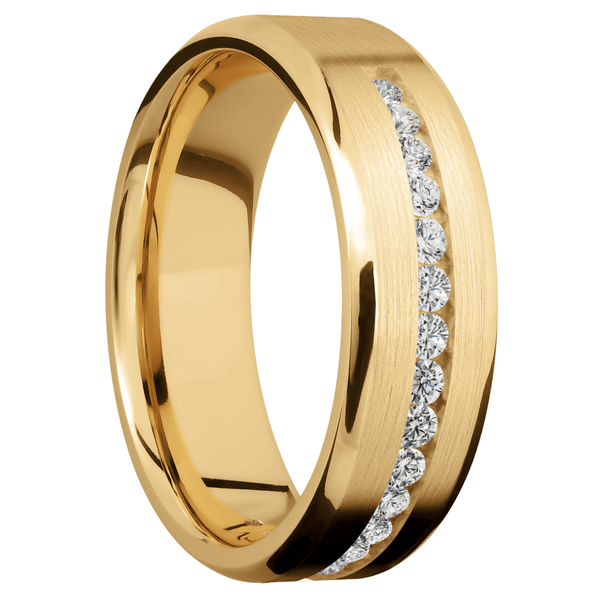 10K Yellow Gold + Satin , Polish Finish