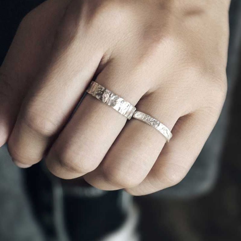 Fortune Jewel 925 Sterling Silver Simple Design Blessing Couple Ring