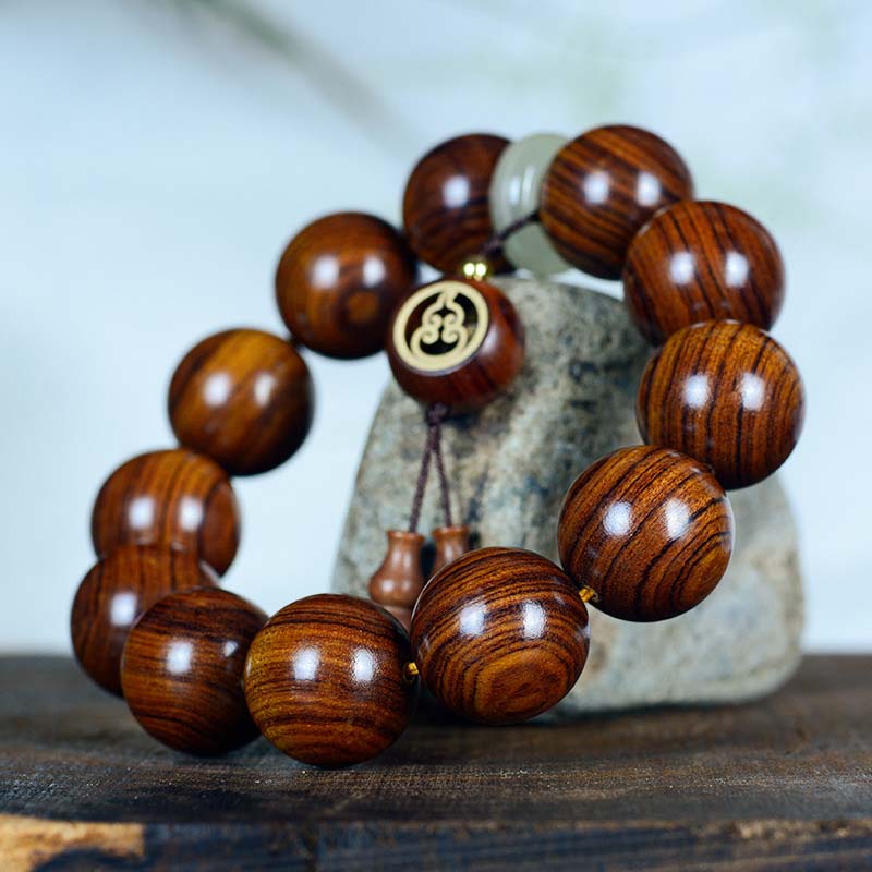 Fortune Jewel Rosewood Warmth Calm Gourd Charm Bracelet