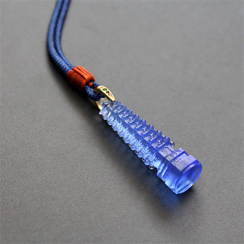 Fortune Jewel Liuli Ancient Pagoda Wisdom Necklace