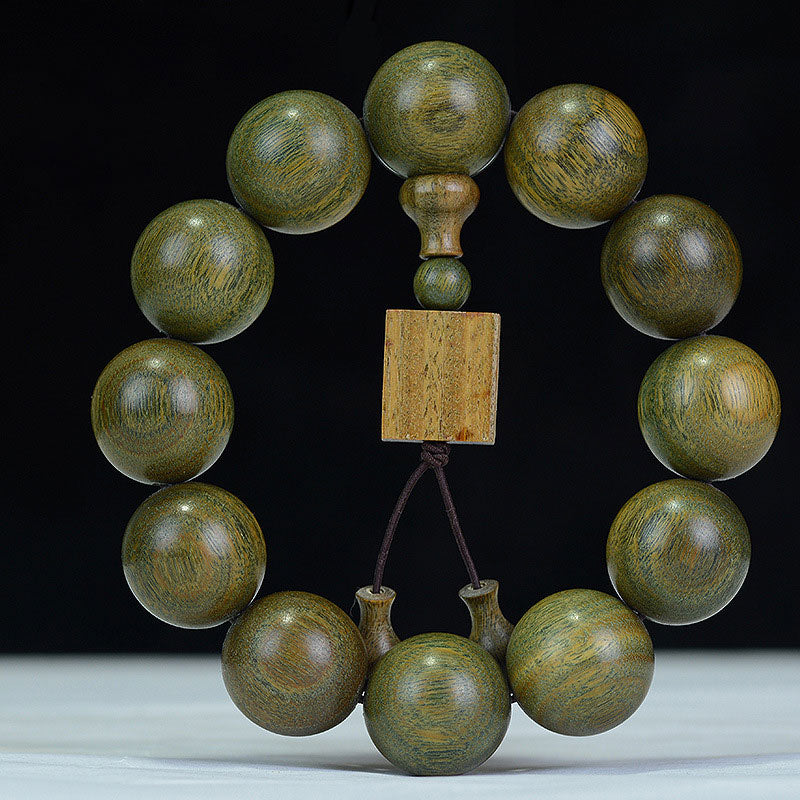 Fortune Jewel Tibetan Green Sandalwood Cure Bracelet