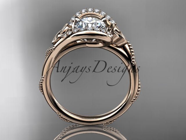 1 Carat Round Cut D VS1 Lab Grown Diamond Celtic Engagement Ring Trinity Knot Proposal Ring Dainty Ring