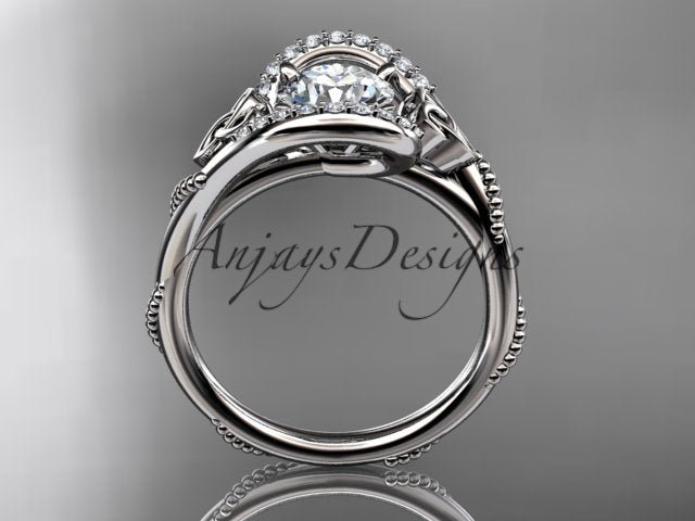 1 Carat Round Cut D VS1 Lab Grown Diamond Celtic Engagement Ring Trinity Knot Proposal Ring Dainty Ring