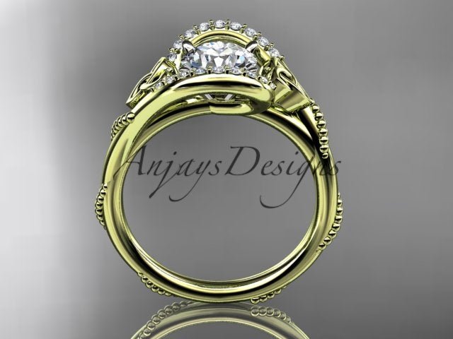1 Carat Round Cut D VS1 Lab Grown Diamond Celtic Engagement Ring Trinity Knot Proposal Ring Dainty Ring