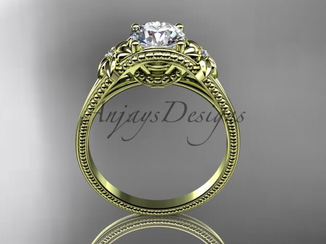 1 CT Lab Grown Diamond Engagement Ring Nature Inspired Ring Dainty
