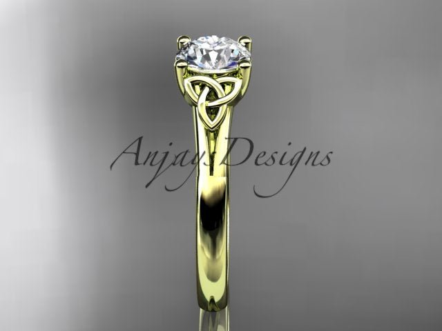 Celtic Diamond Engagement Ring 1 Carat Lab Grown Diamond Trinity Knot Ring Dainty Minimalist Ring