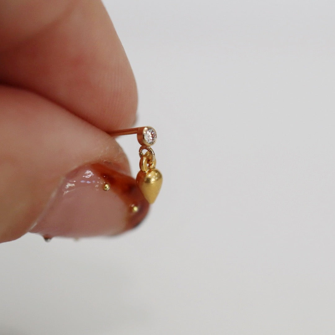 Dainty Spike and Cubic Zirconia Earrings in 14 Karat Gold Fill