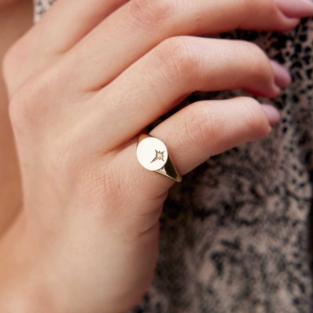 Round North Star Ring