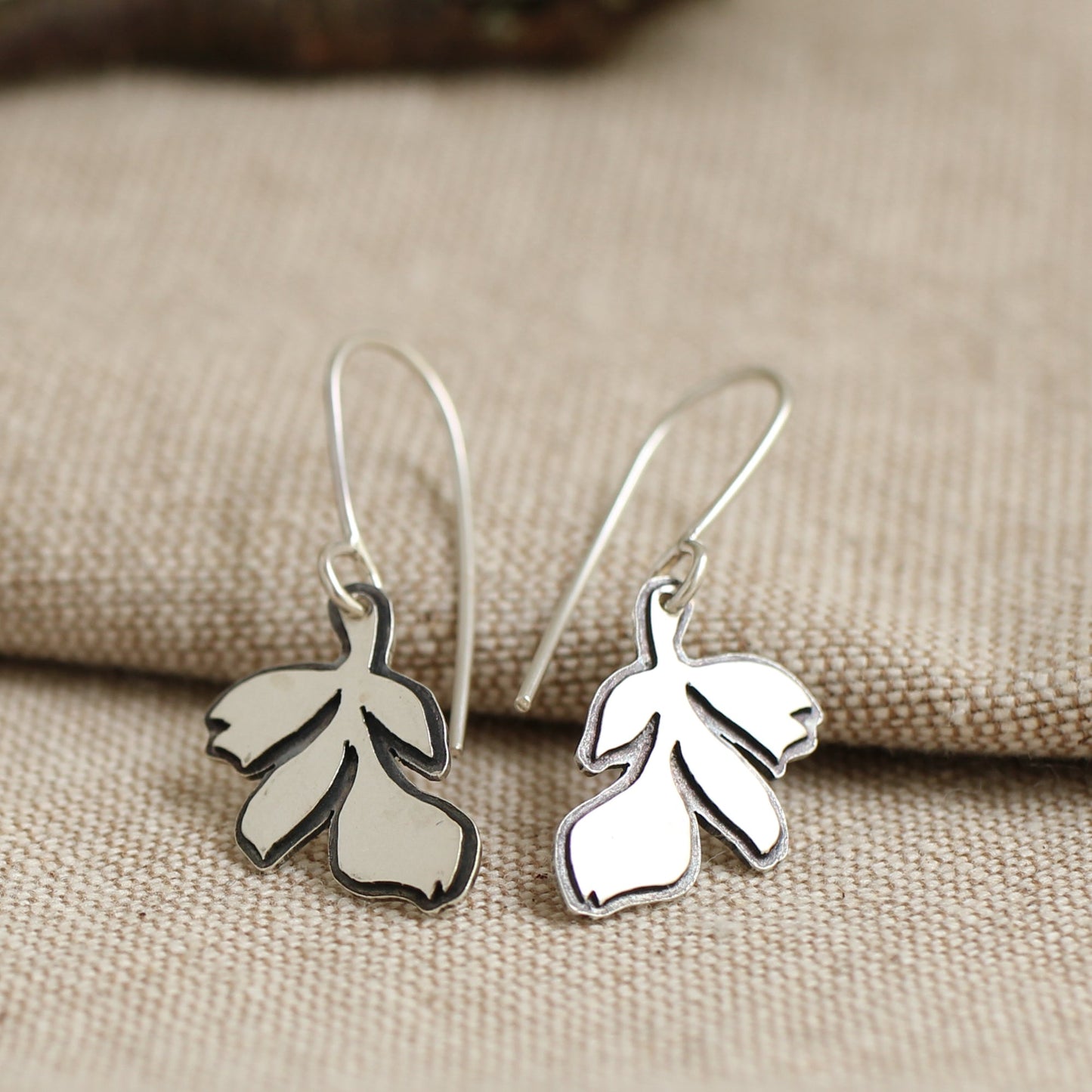 Satin Layered Leaf Earrings