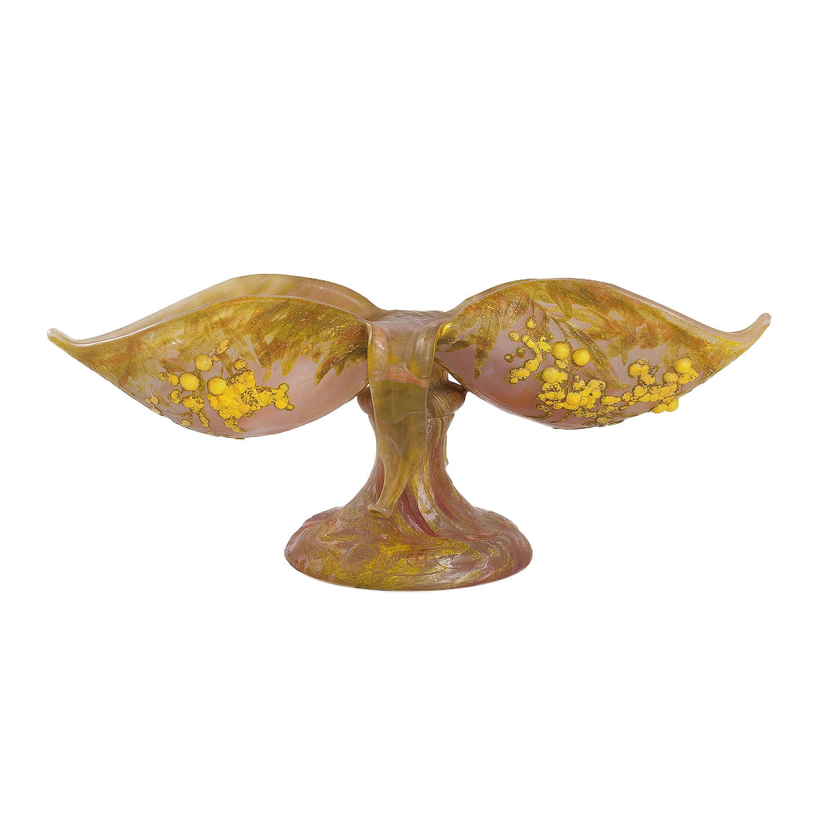 Daum Nancy "Mimosa" Cameo Glass Vase