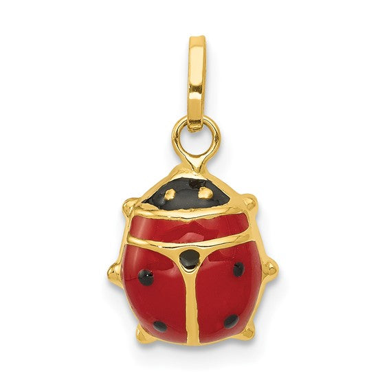 14KY Red Enameled Ladybug Charm