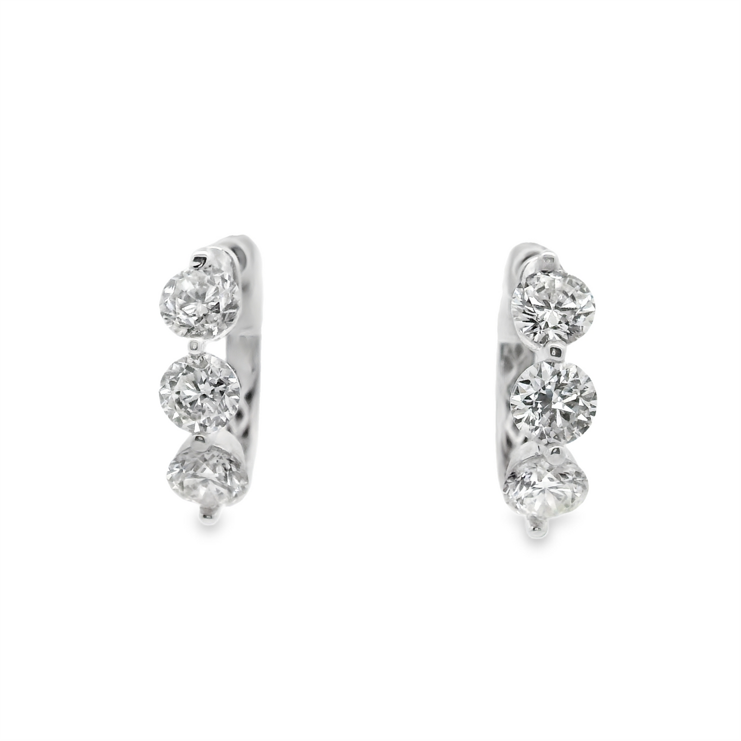 Diamond Huggie Hoop Earrings