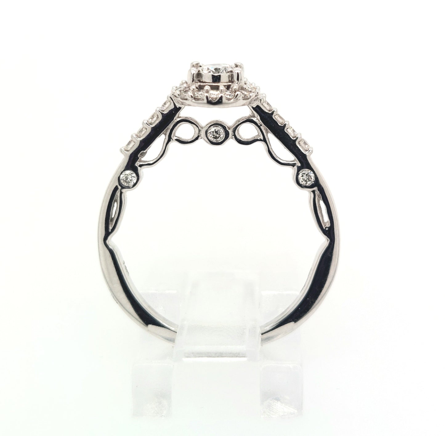 14K White Gold .50ctTW H/SI Round Diamond Engagement Ring Size:7
