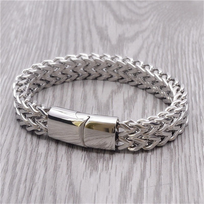 Fortune Jewel Fish Scale Magnetic Buckle Titanium Steel Balance Bracelet Bangle