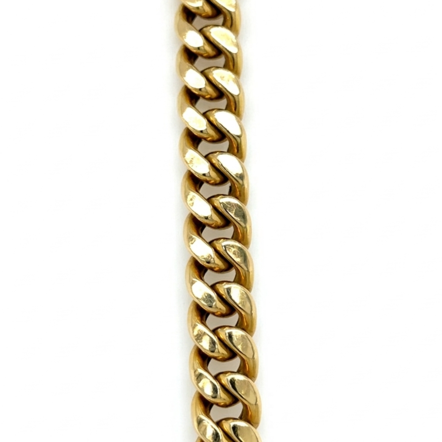 14K Yellow gold solid Curb link chain with double safety clasp