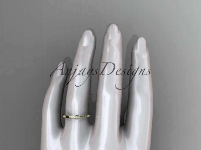 Diamond Branch Wedding Band Thin Dainty Wedding Band Nature Inspired Delicate Ring