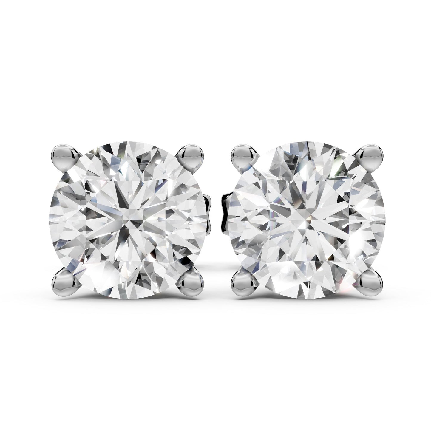 Diamond Earring Studs 14k Solid Gold Lab Grown 4 Prong Diamond Earrings For Women VS1 Clarity IGI Certified