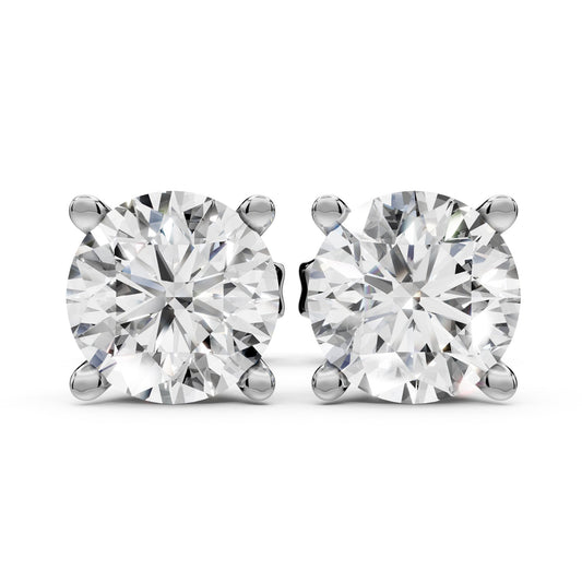 Diamond Earring Studs 14k Solid Gold Lab Grown 4 Prong Diamond Earrings For Women VS1 Clarity IGI Certified