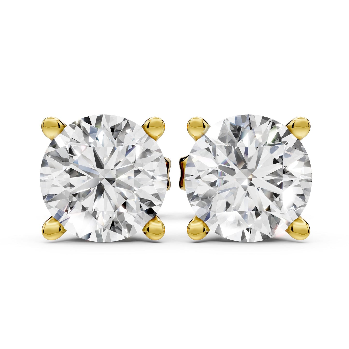Diamond Earring Studs 14k Solid Gold Lab Grown 4 Prong Diamond Earrings For Women VS1 Clarity IGI Certified