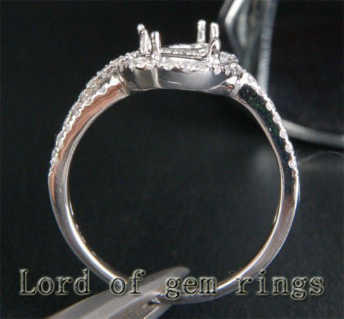 Custom Listing for Linda - Diamond Engagement Semi Mount Ring 14K White Gold Setting Pear