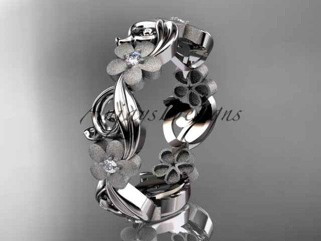 Diamond Flower Ring Nature Inspired Wedding Band Lab Grown Diamond