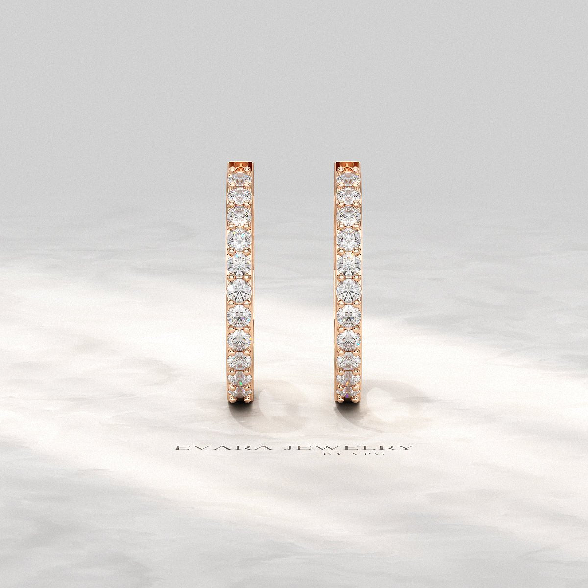 Diamond Half Hoop Earrings for Women