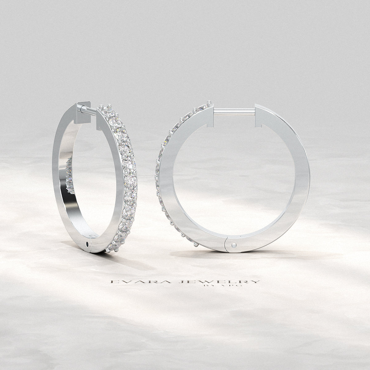 Diamond Half Hoop Earrings for Women
