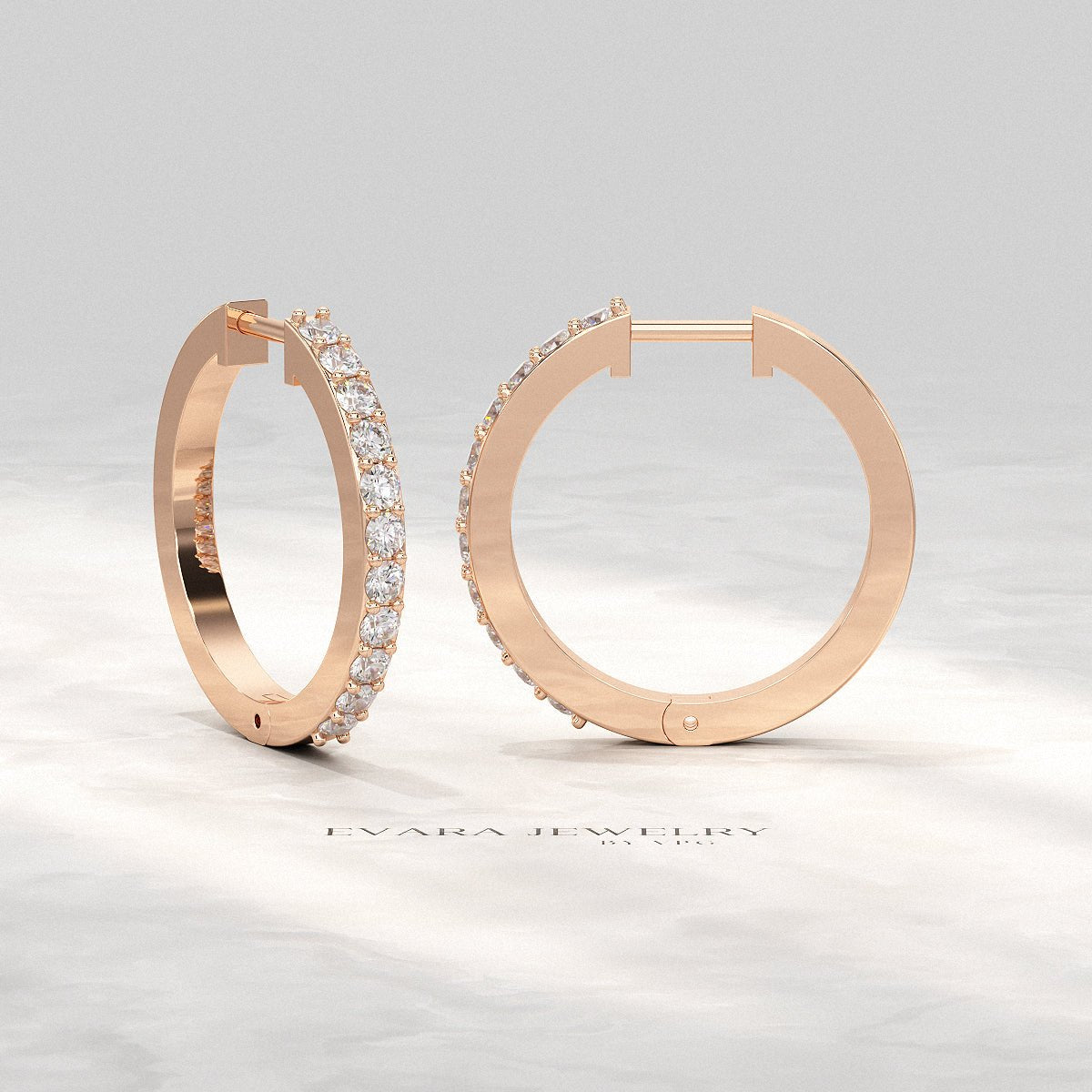 Diamond Half Hoop Earrings for Women